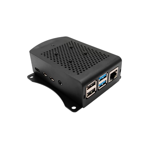 Raspberry Pi 4 Behuizing met Ventilator - Aluminium - Zwart