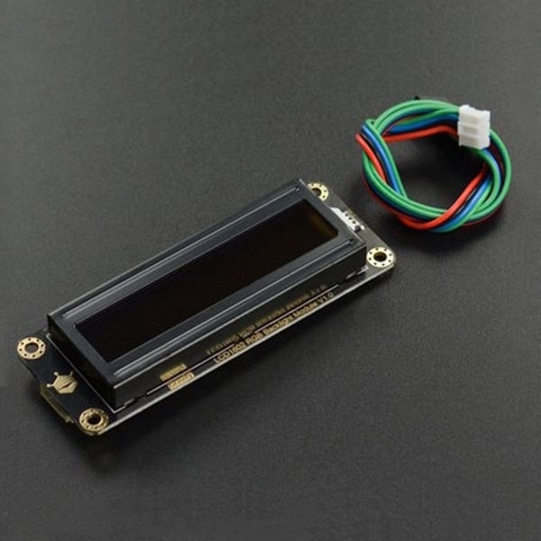 DFRobot Gravity I2C 16x2 LCD met RGB Karakters Display - Zwarte Achtergrond