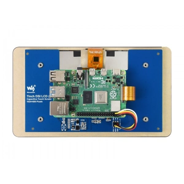 Waveshare 7 inch DSI TFT-LCD Display 1024*600 pixels met Touchscreen en Plakstrip voor Raspberry Pi