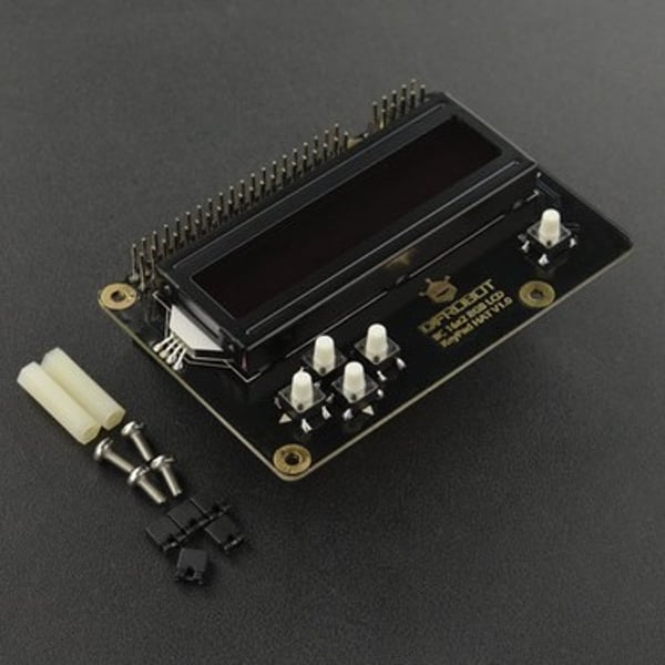 DFRobot I2C 16x2 RGB LCD Keypad HAT met RGB Karakters  - voor Raspberry Pi