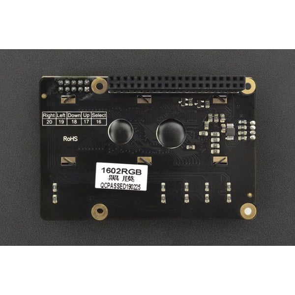 DFRobot I2C 16x2 RGB LCD Keypad HAT met RGB Karakters  - voor Raspberry Pi