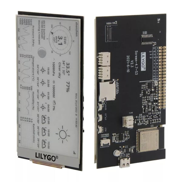 LilyGO T5-4.7 inch S3 E-paper E-ink ESP32-S3 - with JST-PH Li-Po Connector