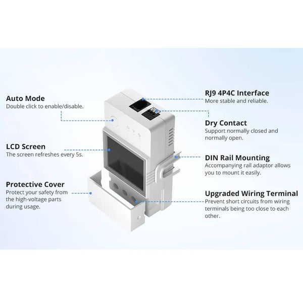 Sonoff TH Elite - THR316D - Wi-Fi Schakelaar met optie voor Sensor - 16A