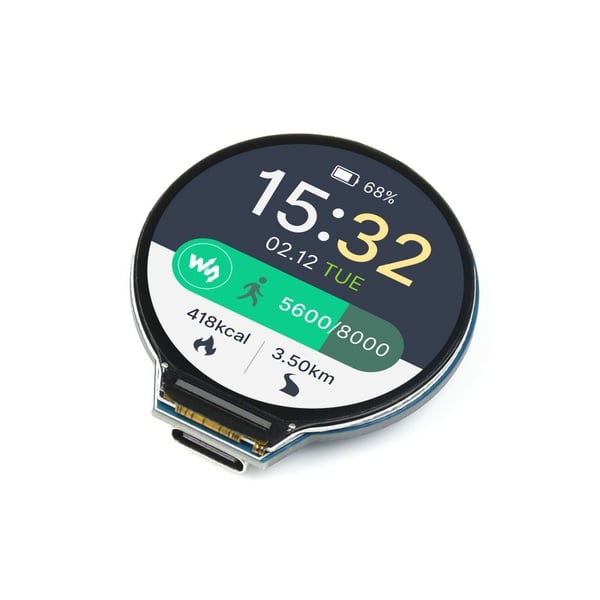 Waveshare RP2040-LCD-1.28 Board met 1.28 Inch Rond Display en IMU