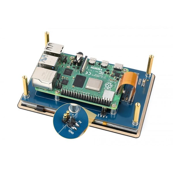 Waveshare 5 inch DSI TFT-LCD Display 800*480 pixels met Touchscreen en Plakstrip voor Raspberry Pi