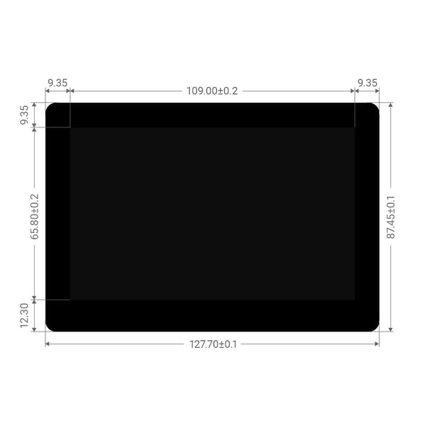 Waveshare 5 inch DSI TFT-LCD Display 800*480 pixels met Touchscreen en Plakstrip voor Raspberry Pi