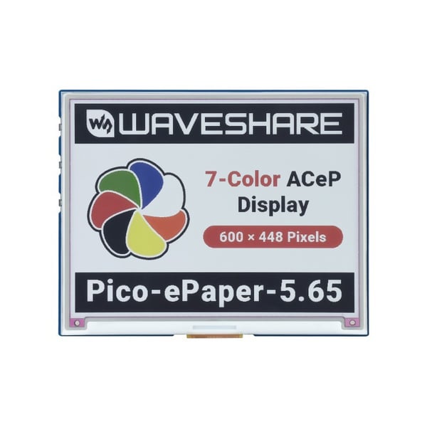 Waveshare 5.65 inch SPI E-Ink E-Paper Display - ACeP 7 Kleuren - voor Raspberry Pi Pico