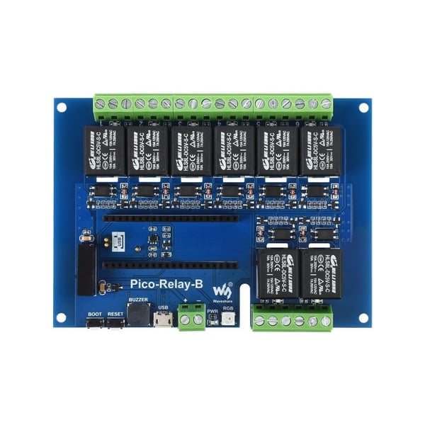 Waveshare Industrieel Relais Module - 8 Kanalen - voor Raspberry Pi Pico