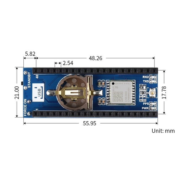 Waveshare L76B GNSS Module - voor Raspberry Pi Pico