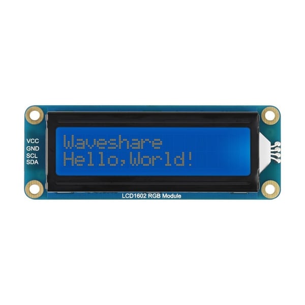 Waveshare 16x2 LCD Display met RGB Blacklight - I2C