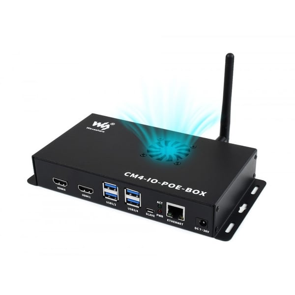 Waveshare PoE Mini-Computer met Behuizing - voor Raspberry Pi CM4