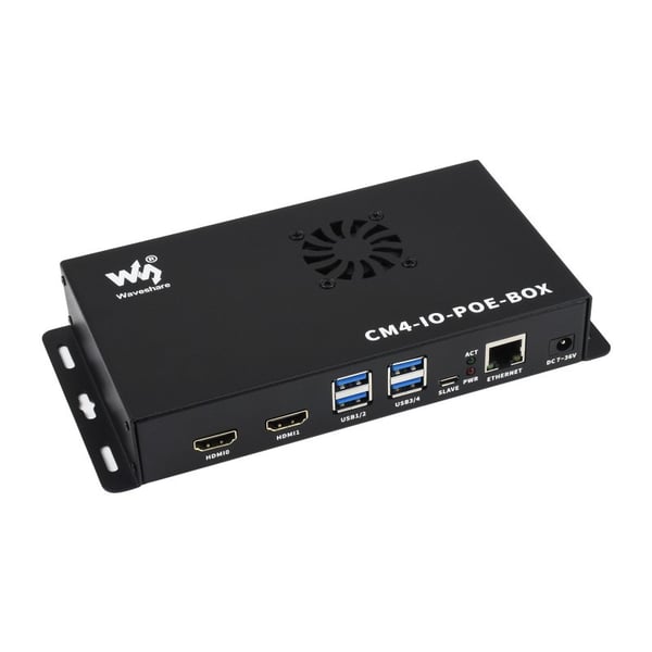 Waveshare PoE Mini-Computer met Behuizing - voor Raspberry Pi CM4