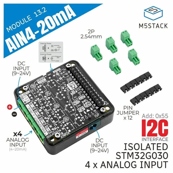 M5Stack AIN4-20 Module 13.2 - voor M5Core