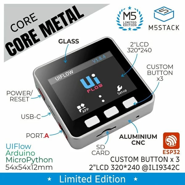 M5Stack M5Core Metal - ESP32 IoT Development Kit