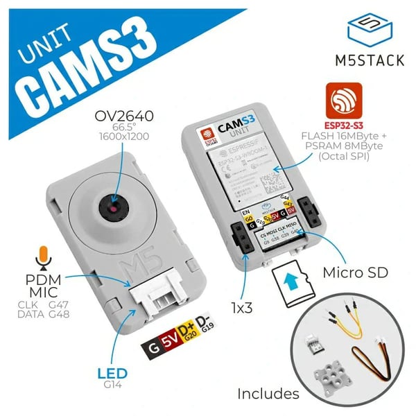 M5Stack CamS3 Unit - ESP32-S3 - OV2640