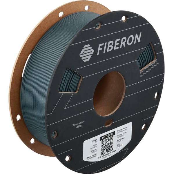 Polymaker Fiberon PET-GF15 Filament 1.75mm - 1kg - Dark Grey