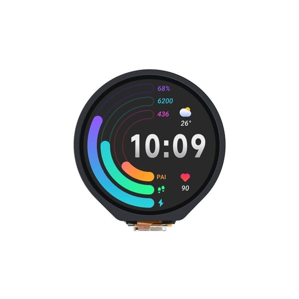 Waveshare RP2350-Touch-LCD-1.28 Board met 1.28 Inch Rond Display met Touchscreen en IMU