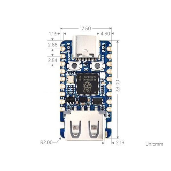 Waveshare RP2350A USB Mini Development Board