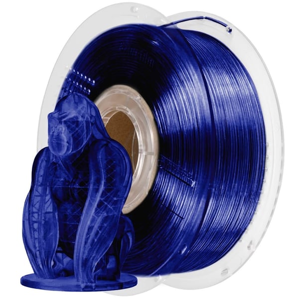 AzureFilm PETG Hyper Speed Filament 1.75mm - 1kg - Donkerblauw Transparant