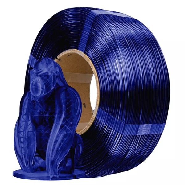 AzureFilm Refill PETG Hyper Speed Filament 1.75mm - 1kg - Donkerblauw Transparant