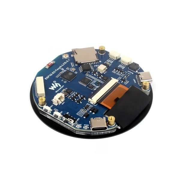 Waveshare ESP32-S3 met 2.1 inch Rond IPS Display met Touchscreen en IMU