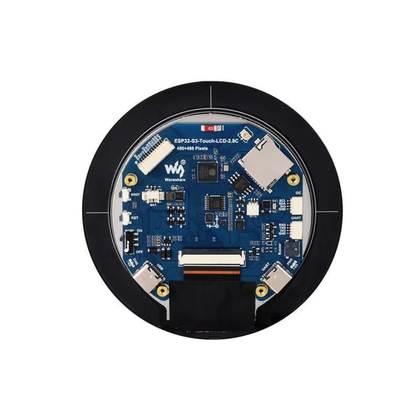 Waveshare ESP32-S3 met 2.8 inch Rond IPS Display met Touchscreen en IMU