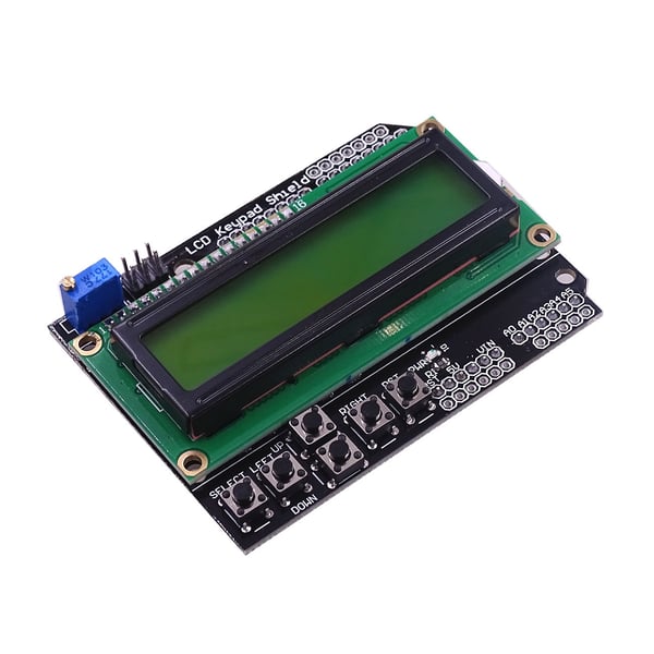 LCD Keypad Shield met zwarte tekst en groen-gele backlight