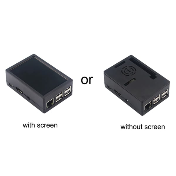 Raspberry Pi 2-3(B) Behuizing - Zwart - Optie voor 3.5 inch Display