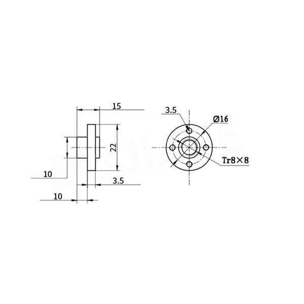 TR8x8 - Schroefdraad Moer