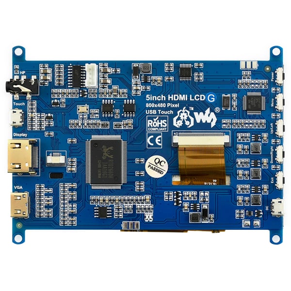 Waveshare 5 inch HDMI TFT-LCD (G) Display 800*480 pixels met Touchscreen - Raspberry Pi Compatible