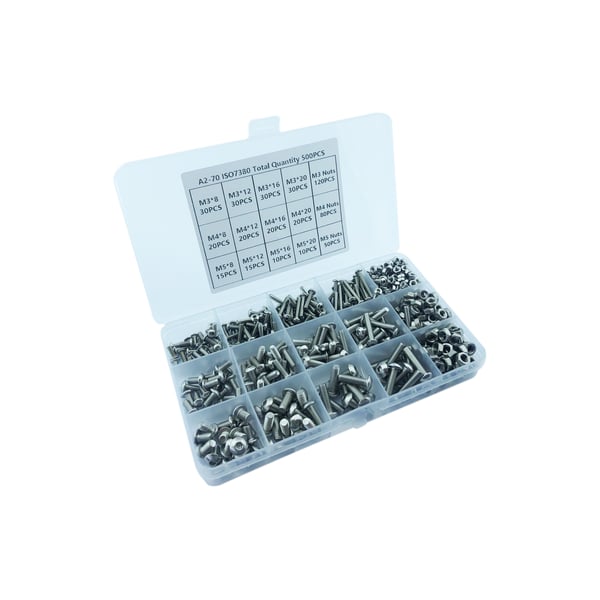 Bolt and Nut Set - M3-M4-M5 - 500 pieces