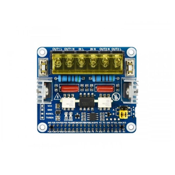 Waveshare 2-CH Triac HAT - AC Dimmer - 2 Kanalen - voor Raspberry Pi