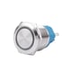 Metalen Drukknop 16mm - Reset - met 3-6V Blauwe LED - met Kabel